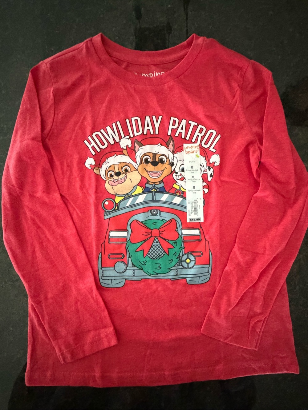 jumping beans Red "Howliday Patrol" Long-Sleeve Graphic Tee
